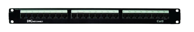 DTC Patch panel 24 Port Cat.6 Unshielded Loaded