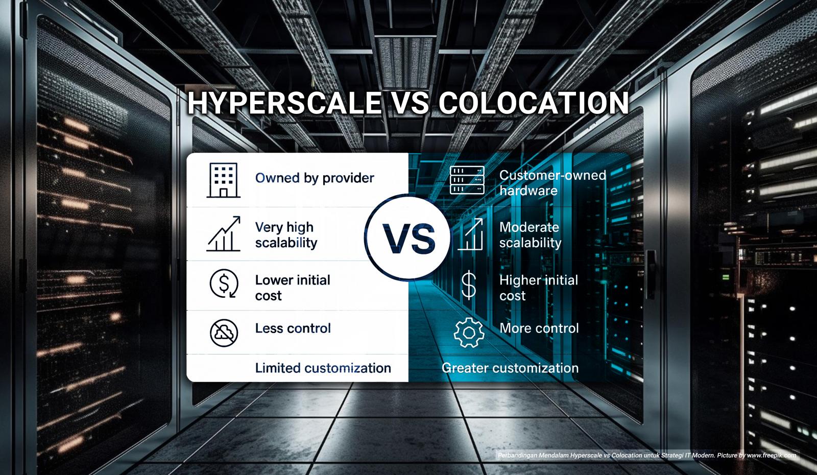 Perbandingan Mendalam Hyperscale vs Colocation  untuk Strategi IT Modern