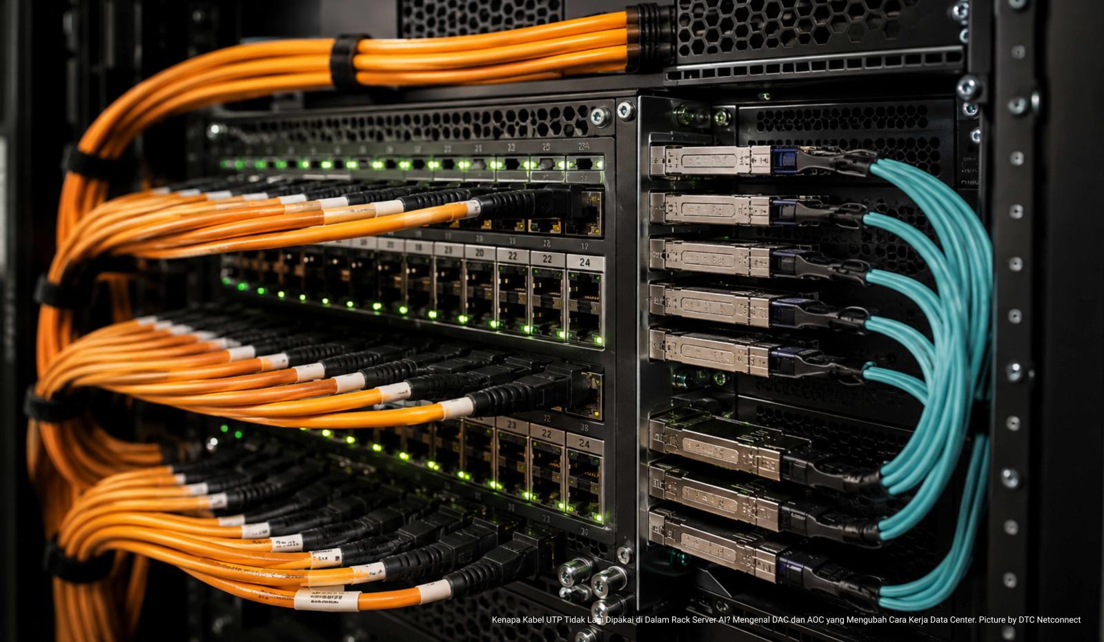 Kenapa Kabel UTP Tidak Lagi Dipakai di Dalam Rack Server AI? Mengenal DAC dan AOC yang Mengubah Cara Kerja Data Center