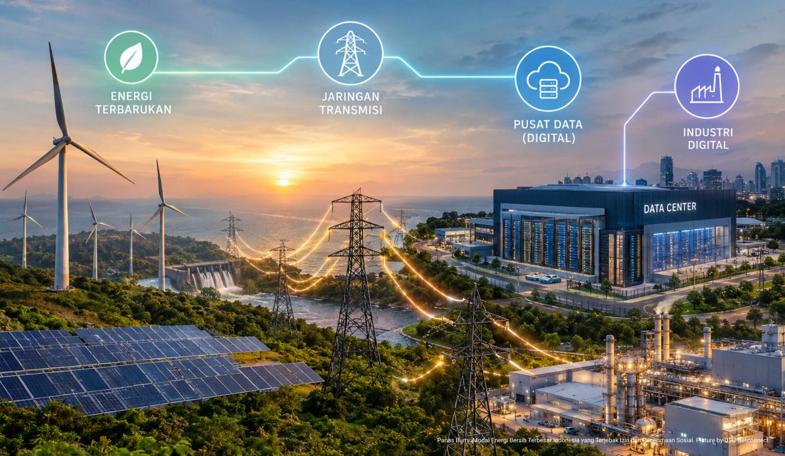 Jaringan Transmisi sebagai Mata Rantai yang Hilang: Menghubungkan Energi Terbarukan Indonesia dengan Pusat Data dan Industri Digital